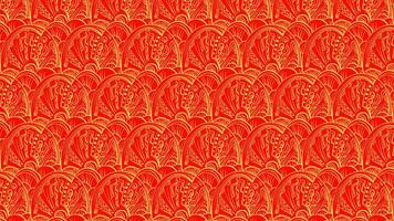 abstract hand-drawn pattern. red yellow lunar background. vector