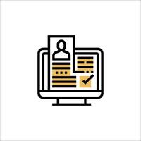 A computer screen with a person on it vector