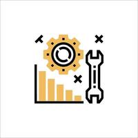 A wren and gear on a graph icon vector