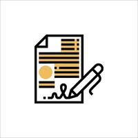 A document with a pen and paper icon vector