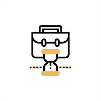 A briefcase with a clock on it vector