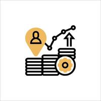 A person is standing on top of a stack of money vector