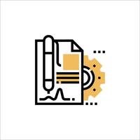 A document with a pen and paper icon vector