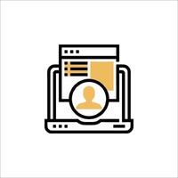 A computer screen with a person on it vector