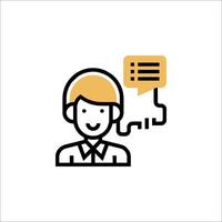 A man with a phone in his hand and a speech bubble vector