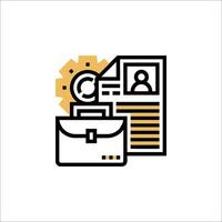 A briefcase and a document icon vector