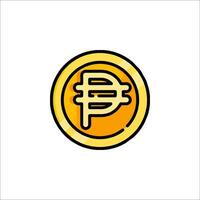 A yellow coin with the letter p on it vector