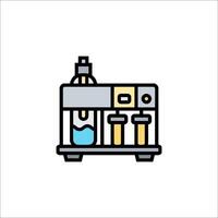 A laboratory machine with a beaker and a bottle vector