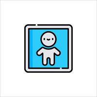 A baby icon in a frame vector
