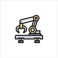 A robot is working on a machine vector