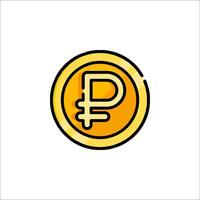 A gold coin with the letter p on it vector