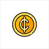 A yellow coin with the letter c on it vector