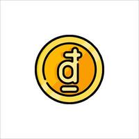A yellow coin with the letter b on it vector