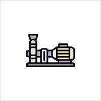 A line drawing of a machine on a table vector