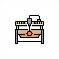 A machine that is being used to make a box vector