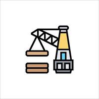 A crane with a stack of bricks on top vector