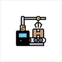 A machine that is working on a piece of wood vector