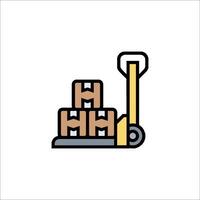 A forklift with a stack of boxes on it vector