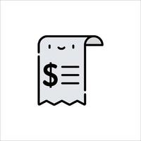 A receipt with a dollar sign on it vector