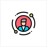 A man in a circle with a line icon vector