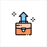 A briefcase with an arrow pointing up vector