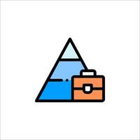 A briefcase and a pyramid with a blue line vector