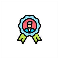 A colorful icon of a man in a ribbon vector