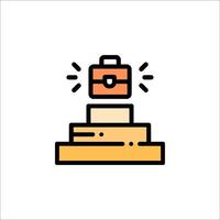 A briefcase icon on top of a stack of boxes vector