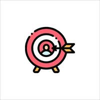 A red target with an arrow in the center vector