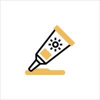 A tube of glue with a sun on it vector