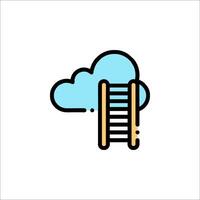 A ladder going up to a cloud icon vector