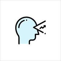 A person's head with a line coming out of it vector