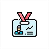Id badge icon with a person in the middle vector