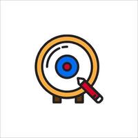 A target with a pencil and a red dot vector