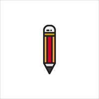A pencil with a red, yellow and black stripe on it vector
