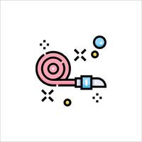 A colorful icon of a hose and a pipe vector