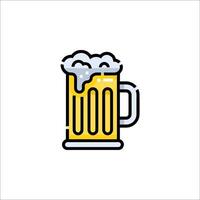 Beer icon in line style on white background vector
