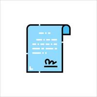 A document icon with a blue line vector