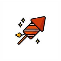 A rocket with a red and white stripe on it vector
