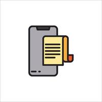 A smartphone with a paper document icon vector