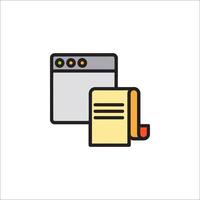 A document and a computer icon vector