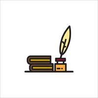 A pen and ink on a bookshelf vector