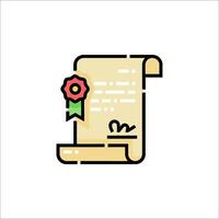A document with a seal and a flower on it vector