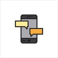A phone with two speech bubbles on it vector