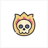 A skull with a fire on it vector