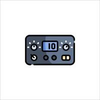 A black and white image of a radio with the number 10 vector