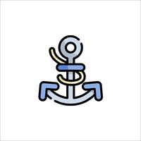 An anchor icon with a rope around it vector