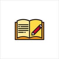 An open book with a pencil and a note vector