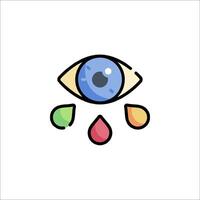 An eye with a tear drop on it vector
