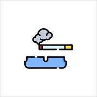 A cigarette and a lighter are on a table vector